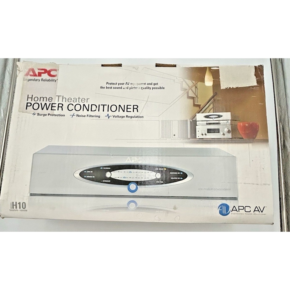 APC H10 H-Type - Home Theater Power Conditioner 120V - 1kVA, AV 12- W/‎ Box